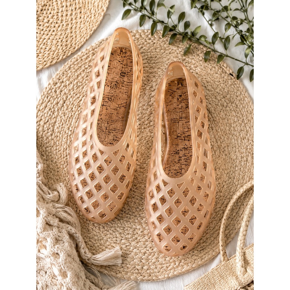 Women’s Beige Cutout Jelly Flats